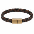 Bracciale intrecciato marrone e nero con chiusura magnetica