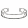 Bracciale rigido aperto in acciaio inox color argento