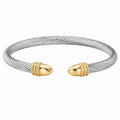 Bracciale rigido argento e oro con estremità dorate