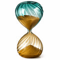 Clessidra Decorativa 30 Minuti Vetro Oro/Turchese