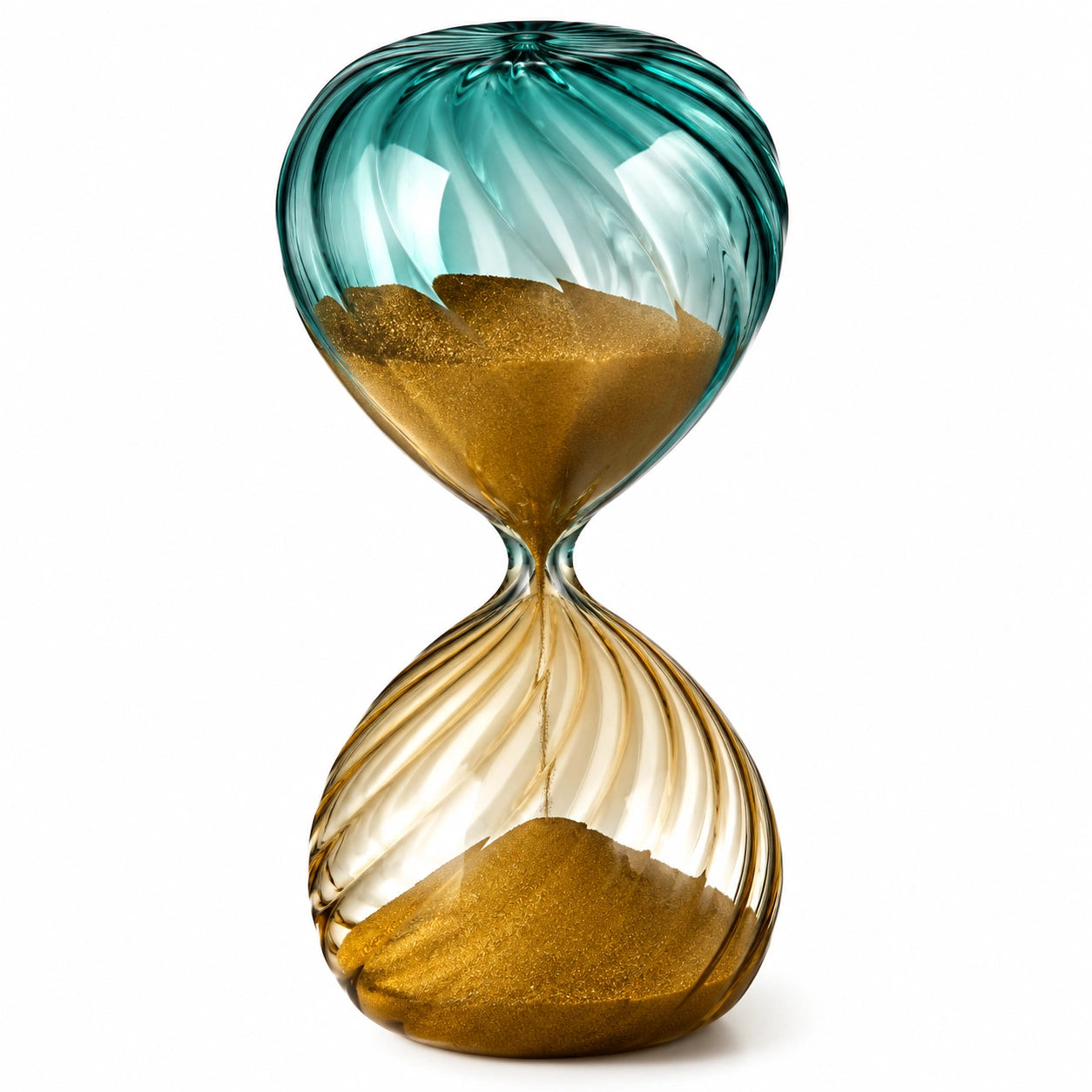 Clessidra Decorativa 30 Minuti Vetro Oro/Turchese