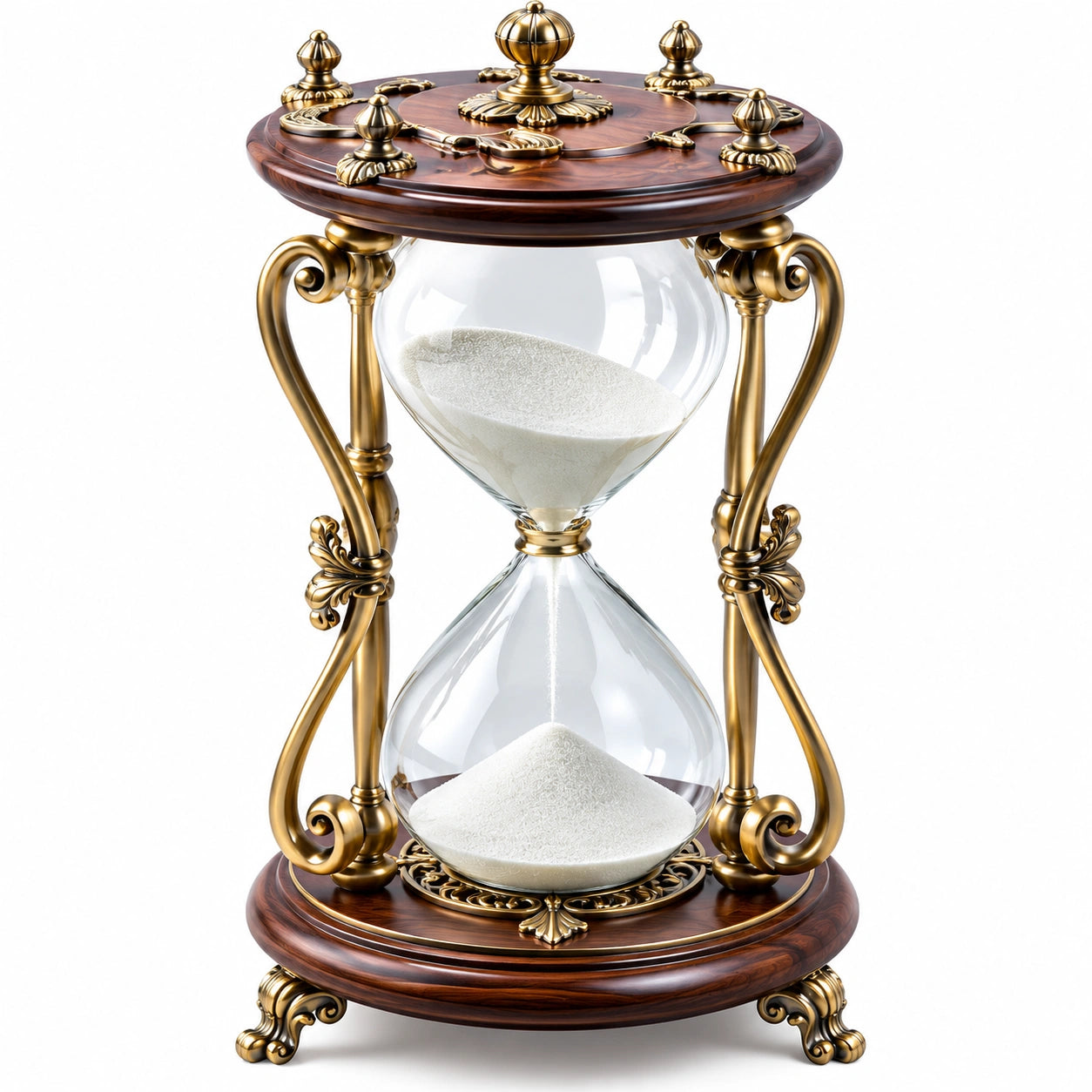 Clessidra Decorativa Vintage in Vetro e Metallo Dorato