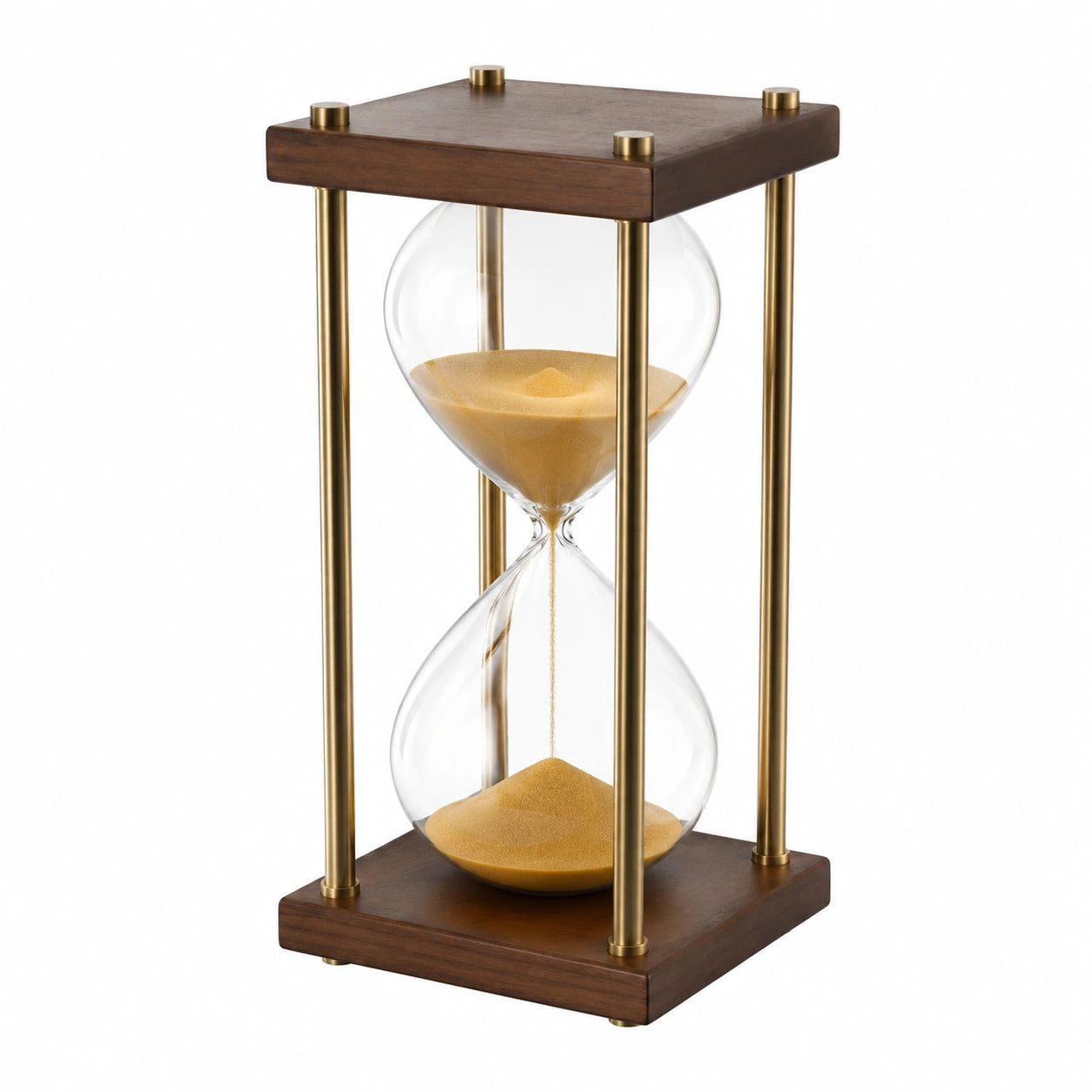 Clessidra Decorativa in Legno e Metallo con Sabbia Dorata 30 Minuti 25cm