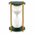Clessidra Decorativa in Vetro e Ottone Verde