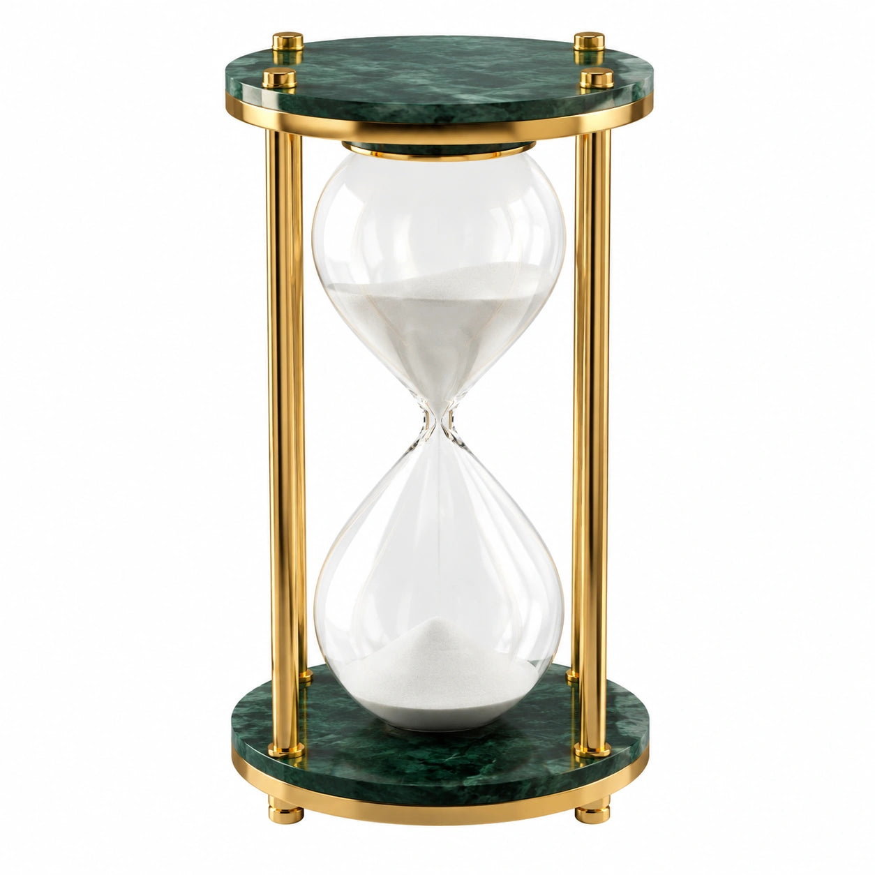 Clessidra Decorativa in Vetro e Ottone Verde