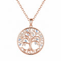 Collana Albero della Vita con Zirconi in Oro Rosa