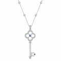 Collana con Ciondolo Chiave Zirconi Argento e Blu