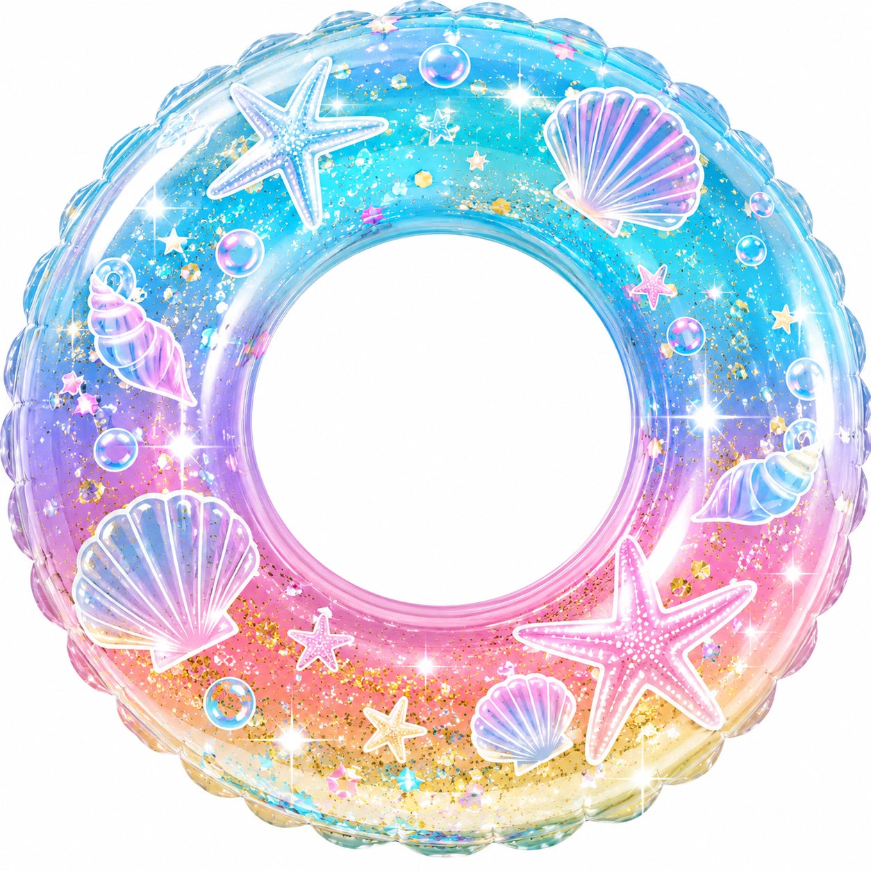 Ciambella Gonfiabile Multicolore con Motivi Marini