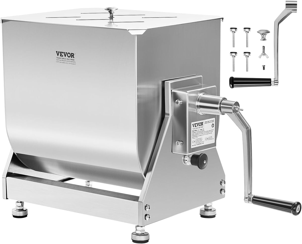 VEVOR, Impastatrice planetaria, 27 kg, 30 L, 25 mm, Nero, acciaio inox, vano contenitore