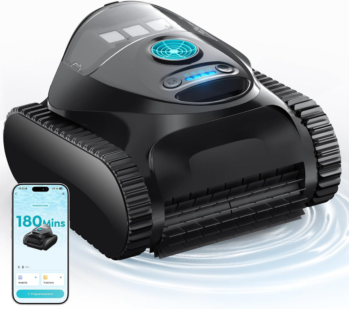 BRINBO, Pulitori automatici, 150 m, 7,8 kg, Blu, funzionamento senza fili