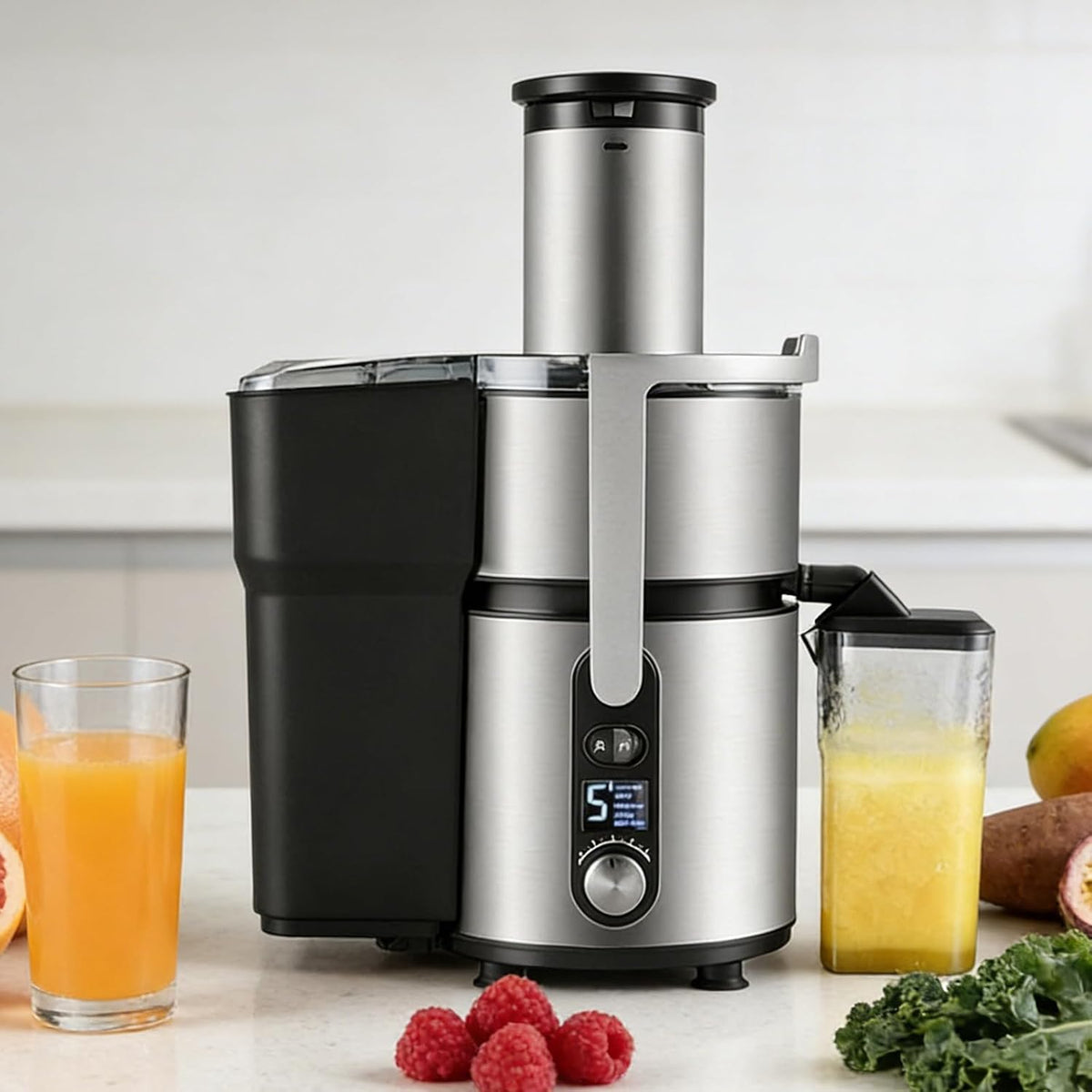 pealiritansemen, Spremiagrumi manuale, 84 mm, 220 V, 1250 W, Argento, acciaio inox, vano contenitore
