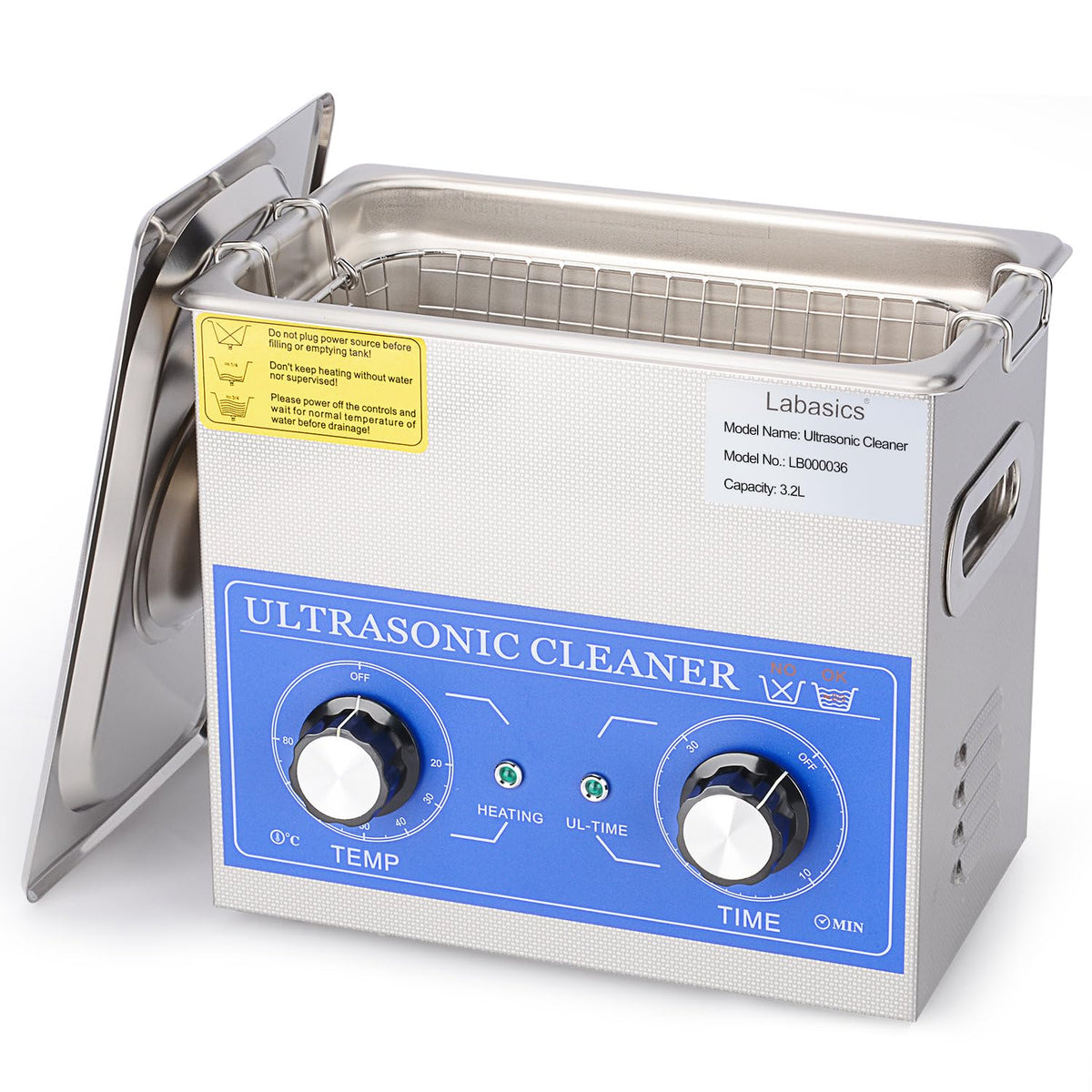 Labasics, Prodotti di pulizia da laboratorio, 220 V, 3.2 L, Argento, acciaio inox, timer