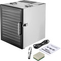 RibasuBB, Essiccatori per alimenti, 29 x 29 cm, 800 W, 80 °C, Argento, acciaio inox, timer