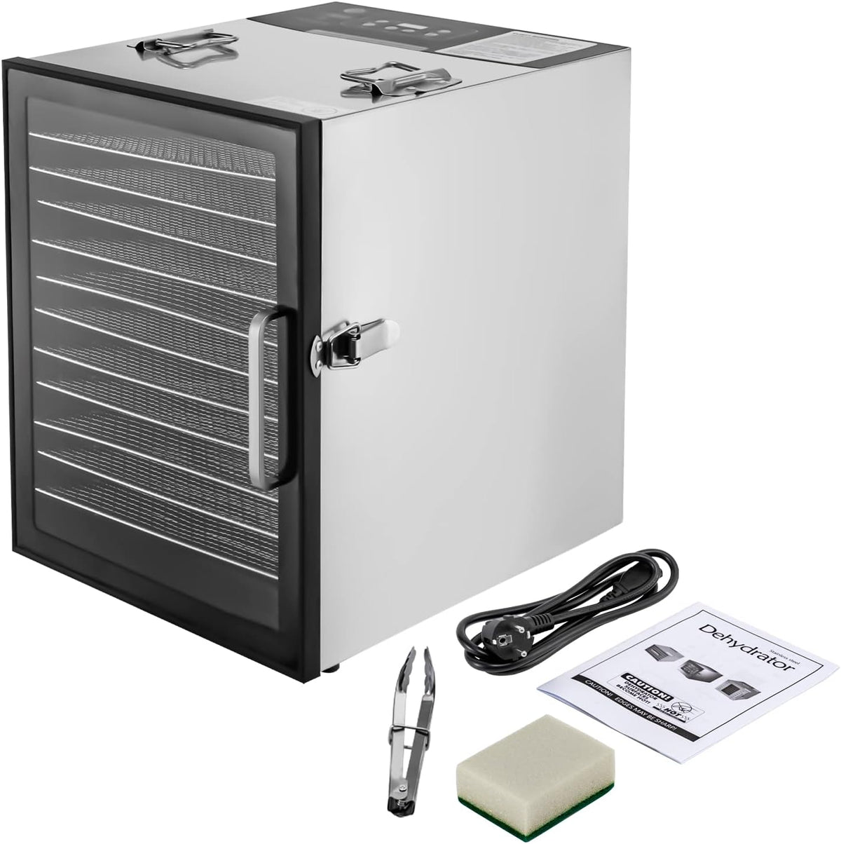 RibasuBB, Essiccatori per alimenti, 29 x 29 cm, 800 W, 80 °C, Argento, acciaio inox, timer
