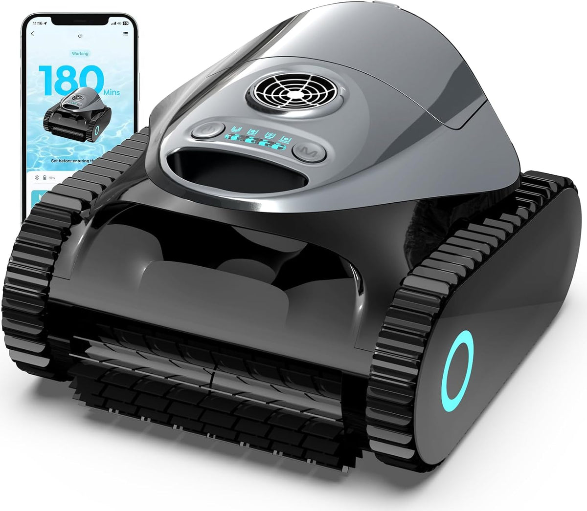Pulitori automatici, BRINBO, 15.900 L, 150 m, Nero, funzionamento senza fili
