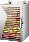 Essiccatori per alimenti, MINEYCHCEY, 28,5 x 20 cm, 90°C, 400 W, Argento, acciaio inox, timer