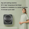 Lavatrice, Memykoy, 3 kg, 605x415x650 mm, 100 W, Bianco, acciaio inox, illuminazione LED, autopulizia, motore inverter