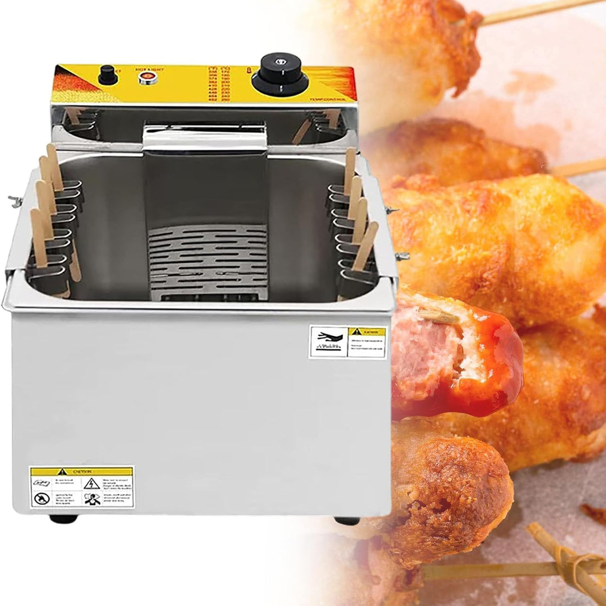 MIRRSSET, Macchine per Hot Dog, 12 Litri, 220 V, 1900 W, Nero, acciaio inox