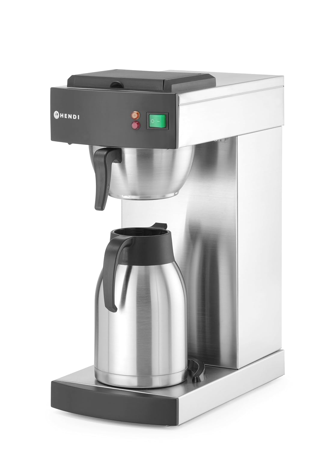 HENDI, Macchina da caffè, 2 L, 230 V, 1400 W, Argento, acciaio inox, protezione dal surriscaldamento