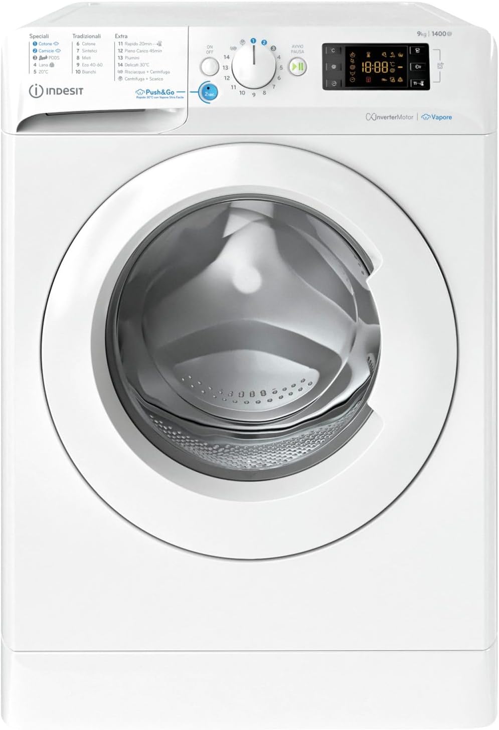 Beko, Lavatrice, BWE91497XWVIT, 9 Kg, 78 dB, 1400 giri/min, Bianco, motore inverter