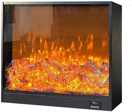 Zhaoj24-05, Camino elettrico, 70 × 18 × 60 cm, Nero, illuminazione LED