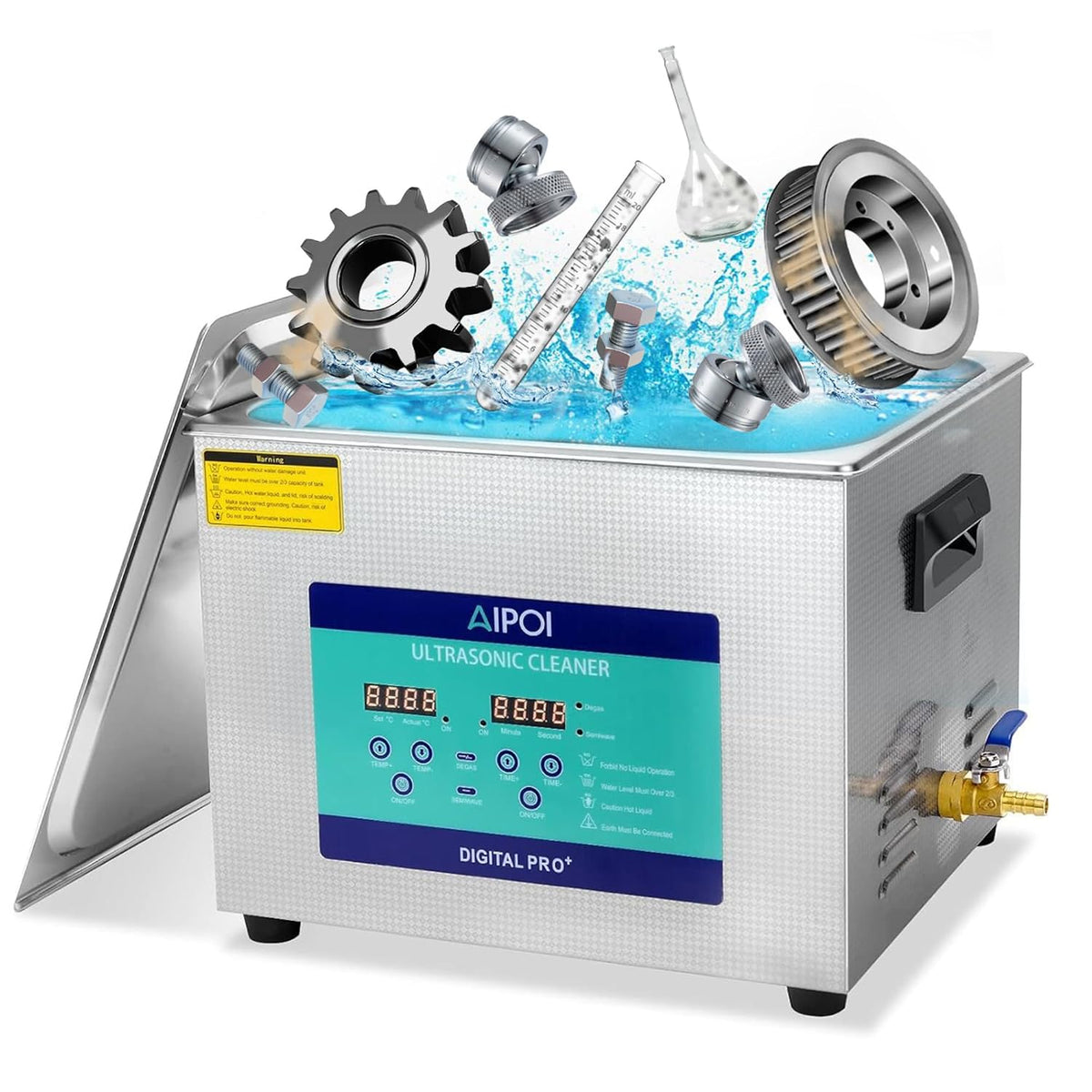 AIPOI, Prodotti di pulizia da laboratorio, 15 L, 400x350 x280 mm, 240 V, Nero, timer
