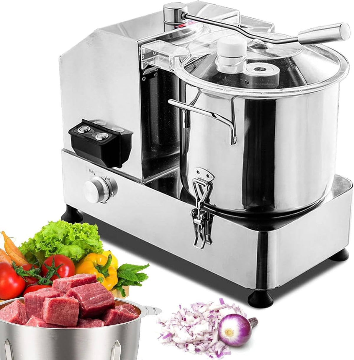 Sunseota, Robot da cucina, 1800 W, 6 L, 2500 giri/min, Argento, acciaio inox