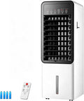 QSNYJPL, Raffrescatore evaporativo, 10 L, 30x26x72 cm, 220 V, Nero, telecomando, timer