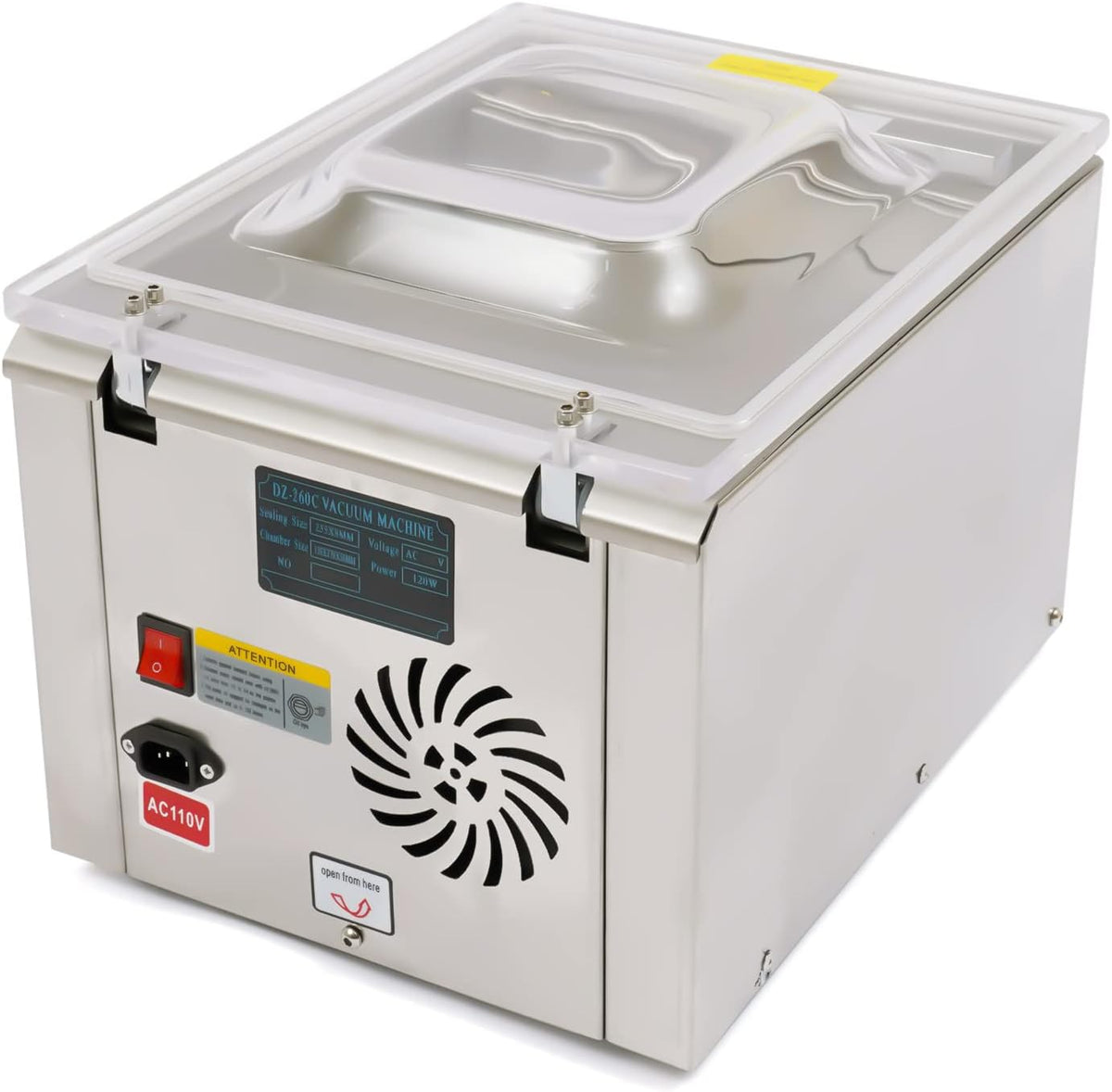 Tavolo, DZ-260C, Frederimo, 120 W, 330 x 275 x 50 mm, 220 V, Grigio, acciaio inox