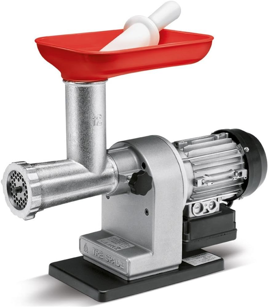 Tritacarne, TRE SPADE, 6 mm, 100 kg, Nero, acciaio inox