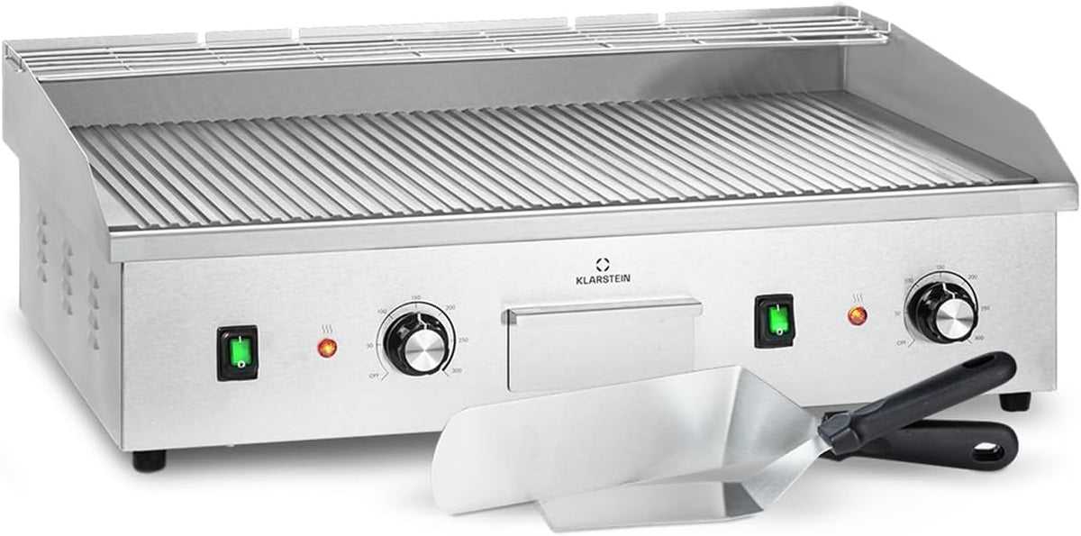 Tavolo, KLARSTEIN, 50-300 °C, Argento, acciaio inox, illuminazione LED, Bluetooth, funzione grill, funzionamento senza fili
