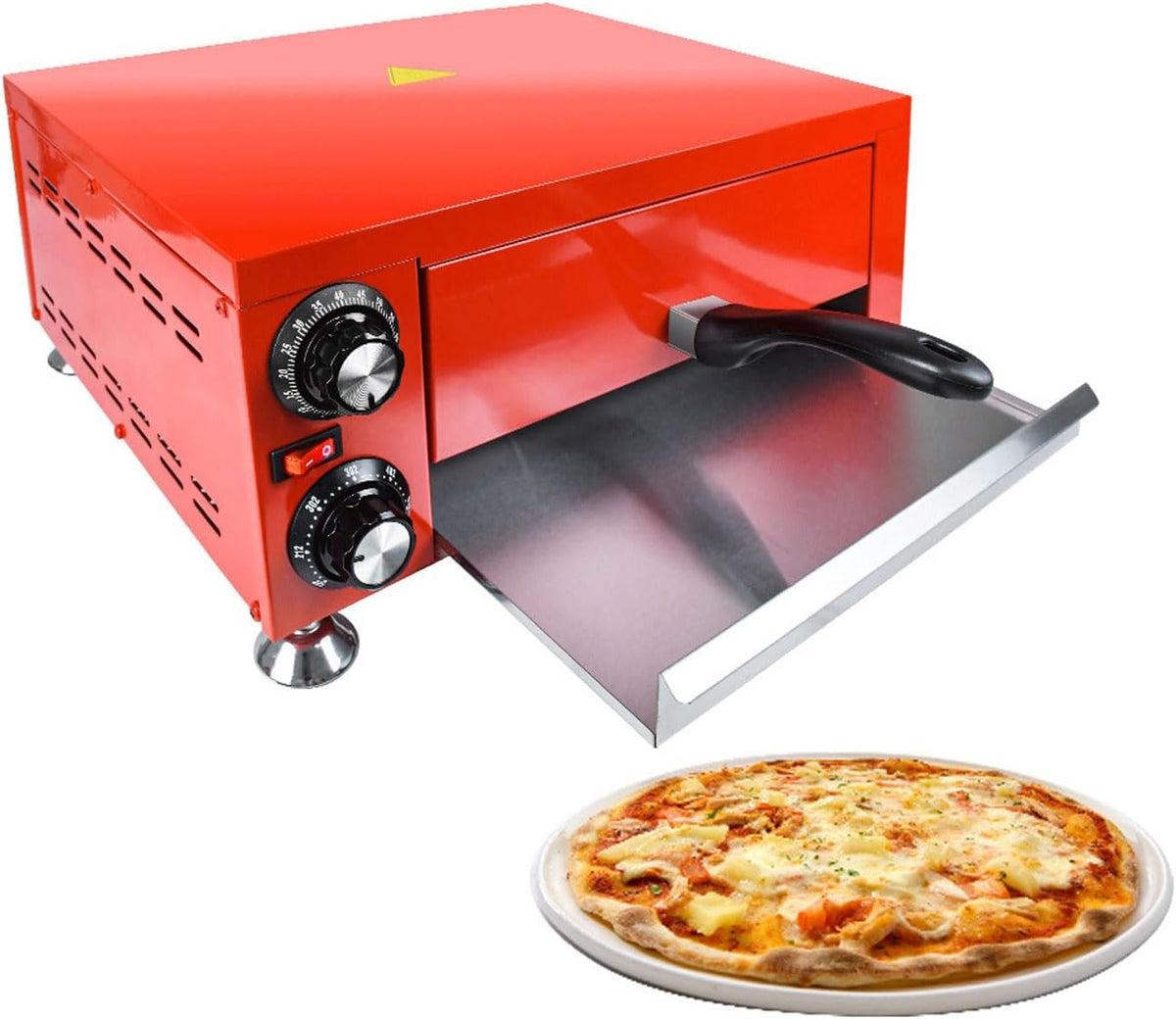 BDJSN, Tavolo, 1100 W, 12 Pollici, 300°C, Argento, acciaio inox, timer