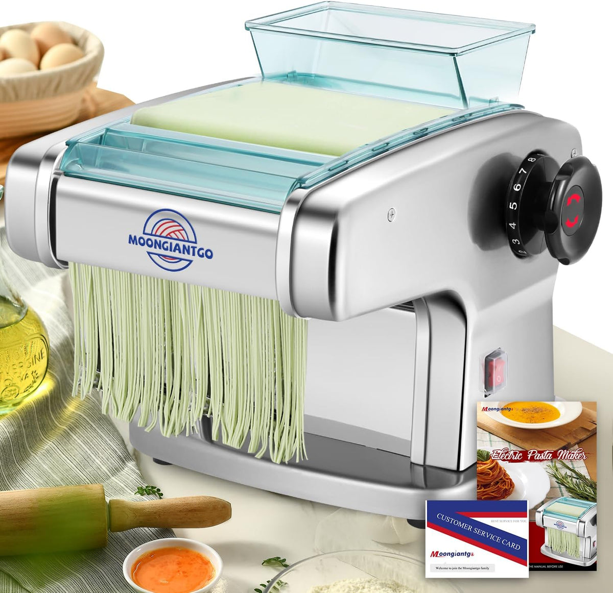 Moongiantgo, Macchine per pasta a mano, 5 mm, 2 MM, 2,5 MM, Nero, acciaio inox