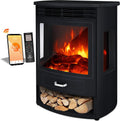 KESSER, Camino elettrico, 1900 W, 28 °C, Bianco, illuminazione LED, telecomando, timer, protezione dal surriscaldamento