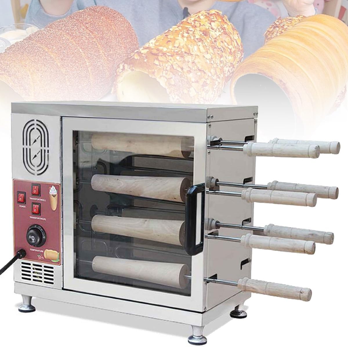 Forno elettrico, JKJZSALJ, 3000 W, 550x295x540 mm, 220 V, Nero/Argento, acciaio inox