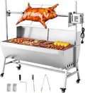 VEVOR, Barbecue a carbone, 1218 mm, 38 W, 60 kg, Argento, acciaio inox, altezza regolabile, funzione grill