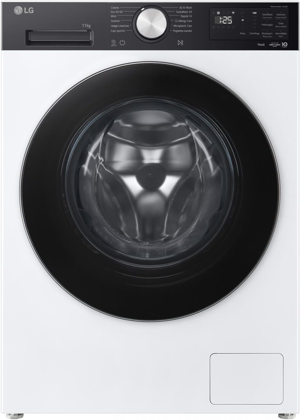 Lavatrice, F4NX5009TKC, LG, 9 Kg, Bianco, Wi-Fi