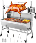 VEVOR, Girarrosto elettrici, 38 W, 94 cm, 60 kg, Argento, acciaio inox, funzione grill