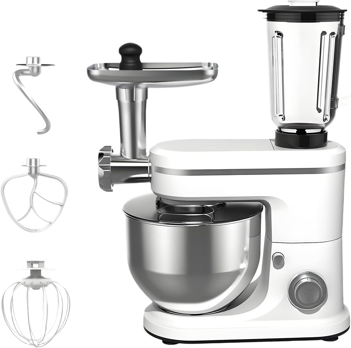 Impastatrice planetaria, 6 litri, 1500 W, 53,5 cm, Nero, acciaio inox, 3 in 1