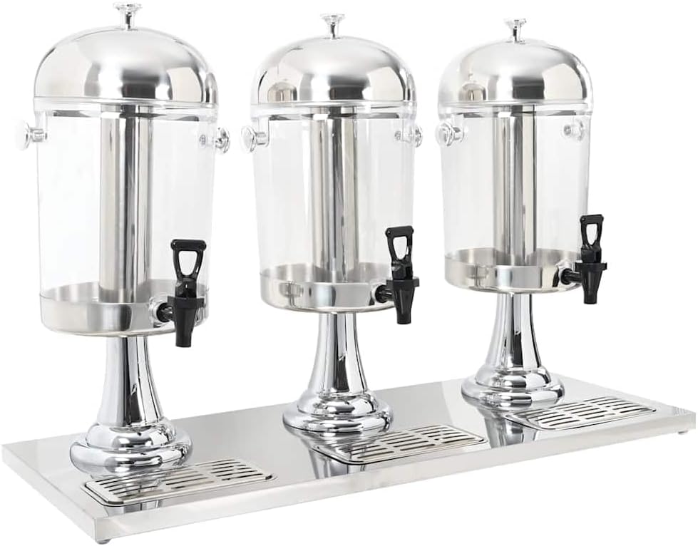 vidaXL, Distributori e fontane d'acqua, 86 x 35 x 57 cm, 8 litri, 15,5 cm, Argento, acciaio inox, vano contenitore