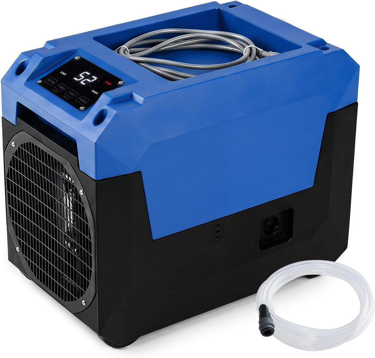 KOMFOTTEU, Deumidificatore, 60 L, 56 x 30 x 45 cm, 25 kg, Blu, struttura pieghevole, illuminazione LED, timer