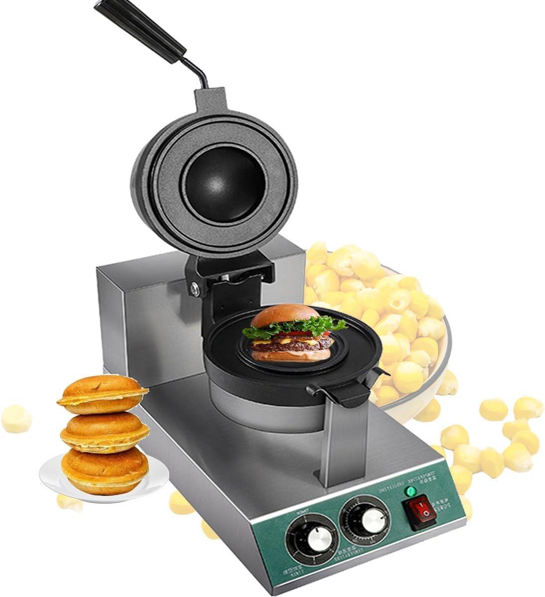 forplubossmmp, Gelatiera, 10 cm, 1300 W, 250 °C, Argento, acciaio inox