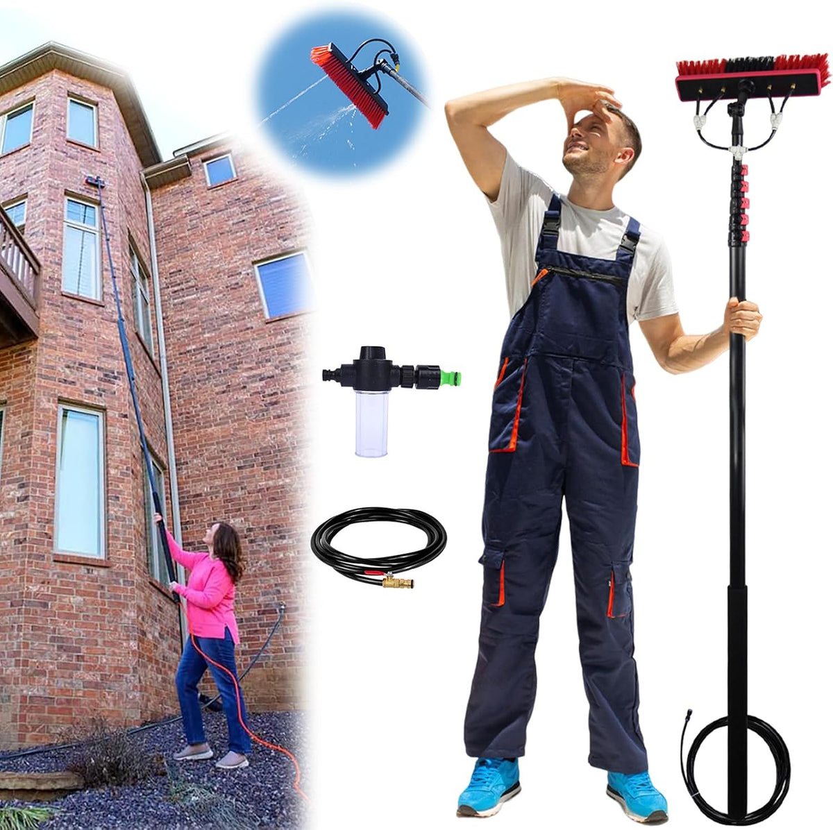 Spazzole per zanzariere, 10,8 m, 35 cm, Nero, alluminio