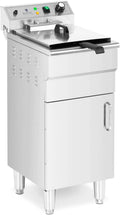 Royal Catering, Friggitrici, 400 V, 500 W, 16 l, Grigio, acciaio inox, vano contenitore, illuminazione LED
