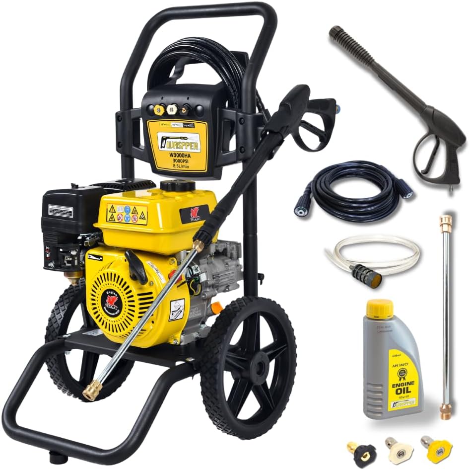 Waspper, Idropulitrice, W3000HA, 207 Bar, 8,5 L, 7,5 m, Nero, alluminio