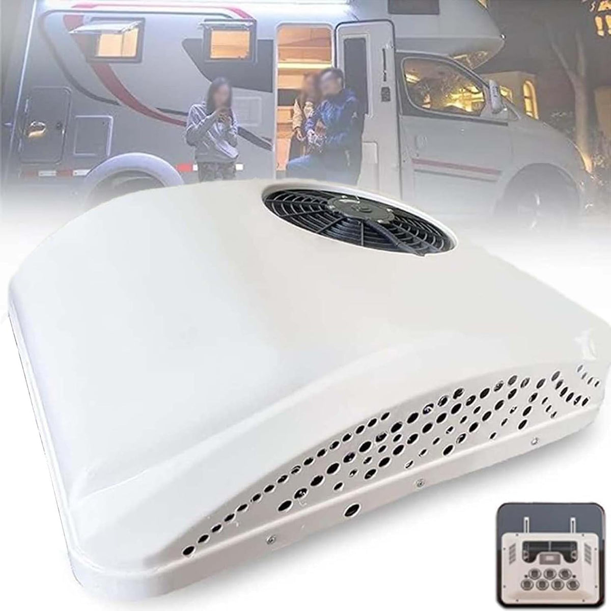 MAYFABD, Condizionatore, 12 V, 18,8 x 15 x 16 cm, 300 W, Bianco