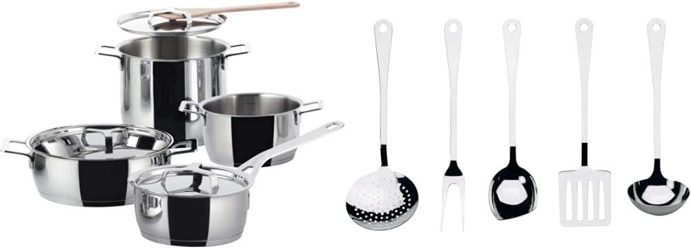 Alessi, Set di pentole, AJM100S7, Argento, acciaio inox