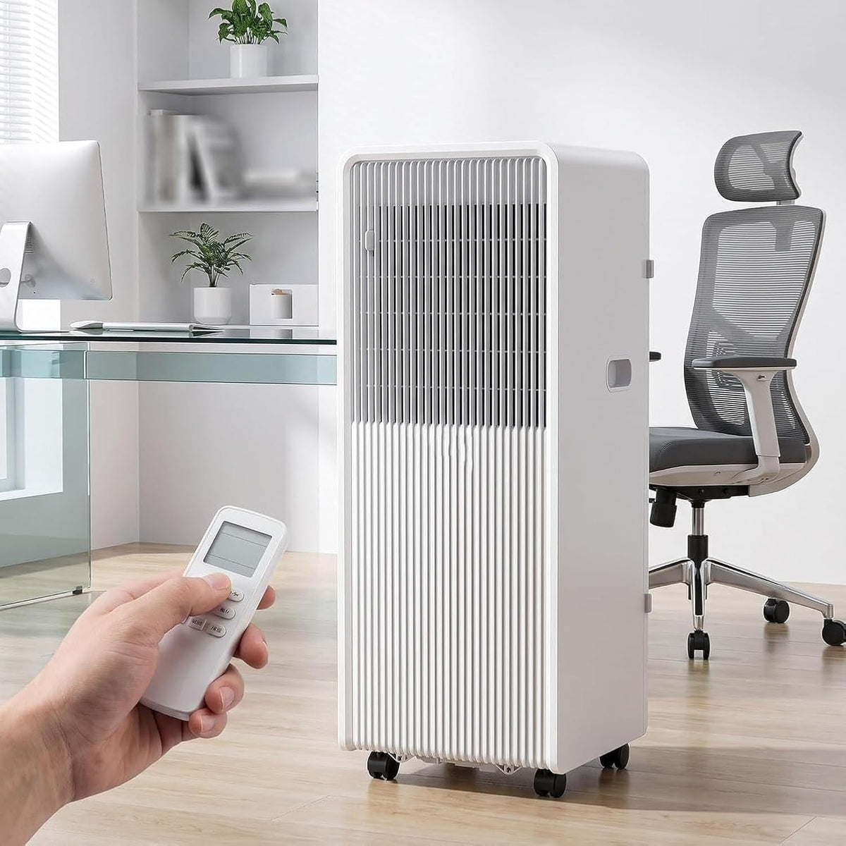 XIUNYIE, Condizionatore portatile, 12000 BTU, 23 litri, Bianco, telecomando, timer