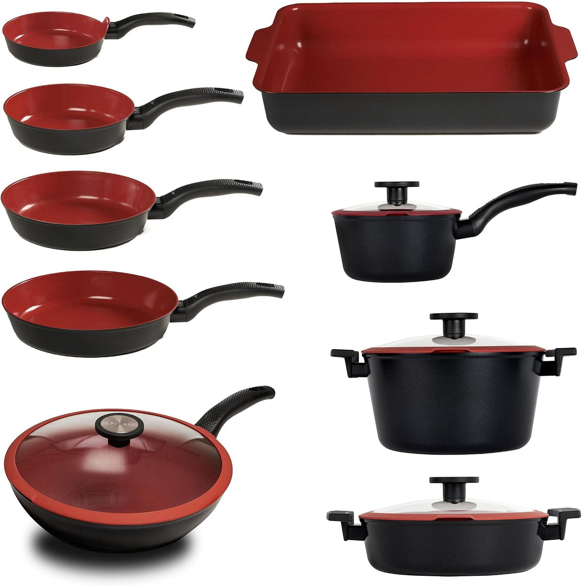 CLASSE ITALY, Set di padelle, 41x29 cm, 28 cm, 30 cm, Nero, alluminio