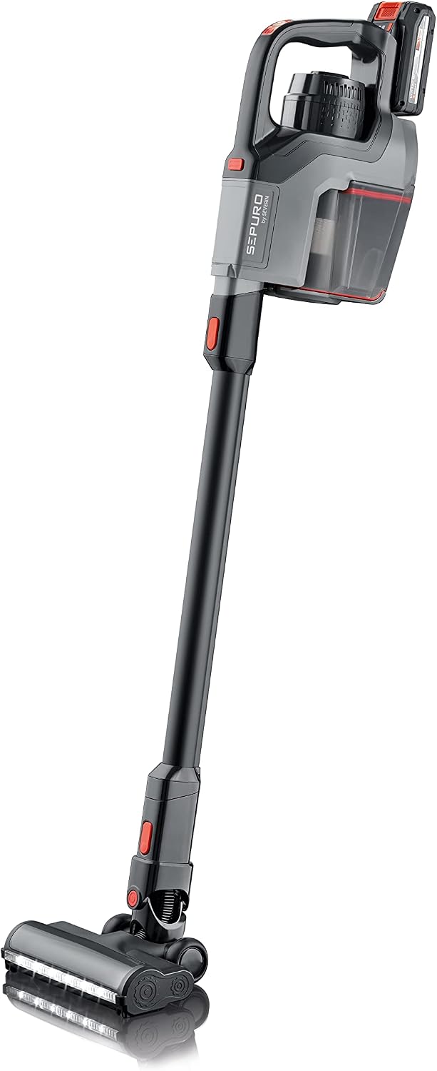 Severin, Aspirapolvere, 20 kPa, Nero, illuminazione LED, filtro HEPA, funzionamento senza fili